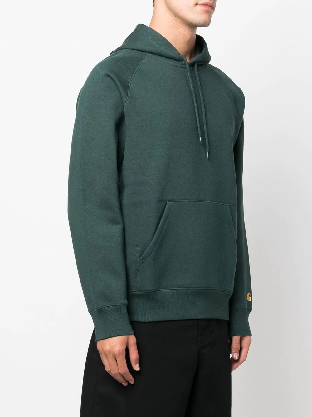 embroidered-logo detail hoodie - 3