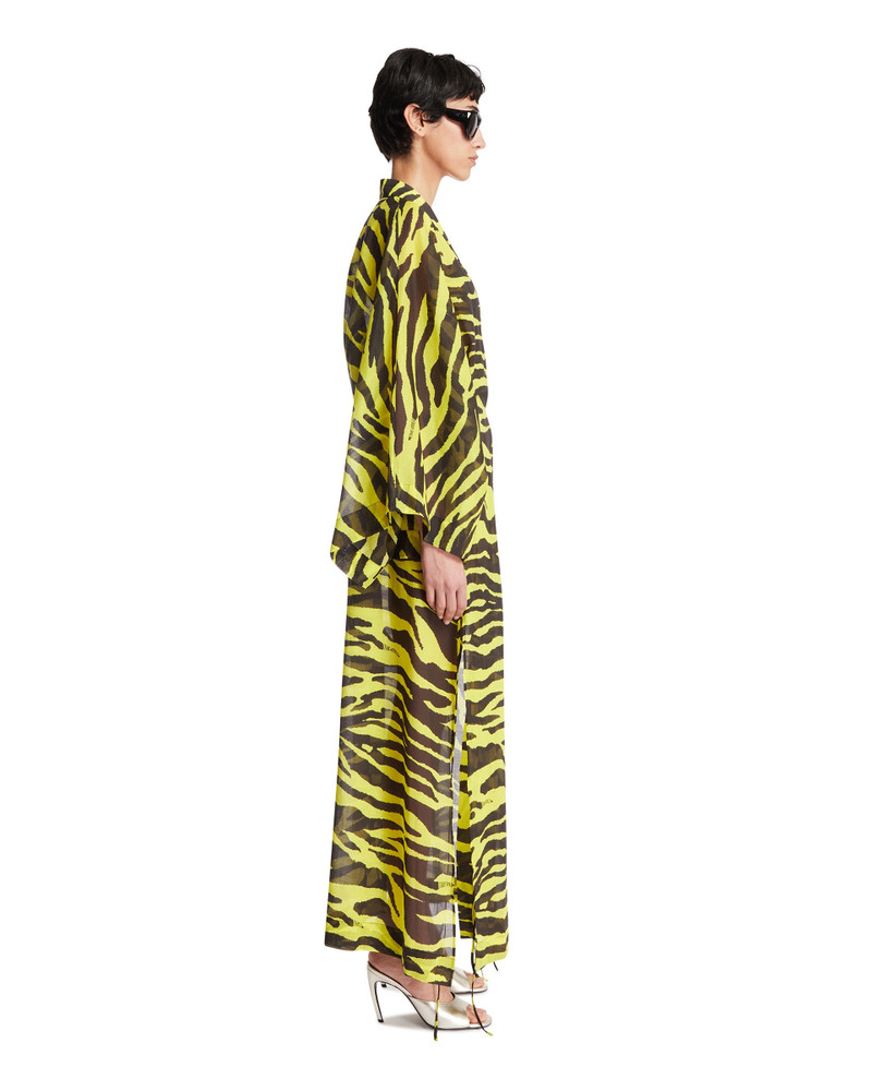 Yellow and Black Tiger-Print Caftan 5