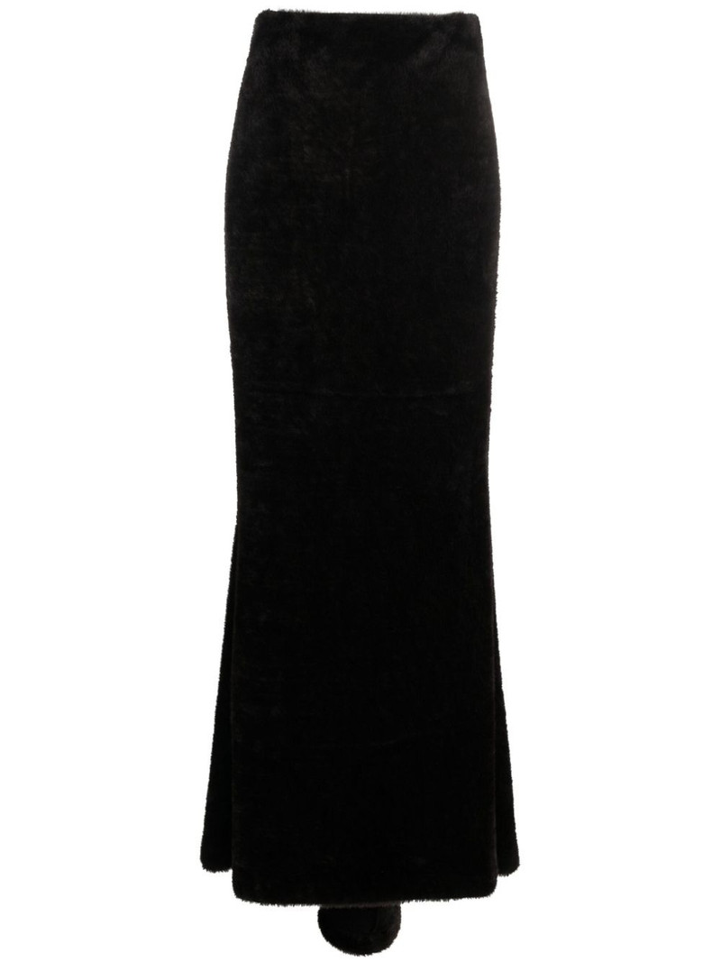 faux-shearling maxi skirt 1