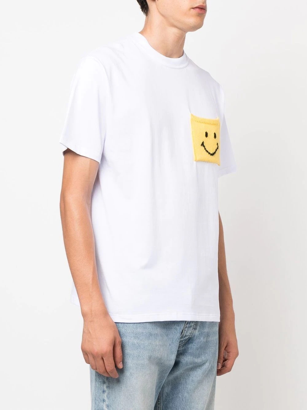 Smiley face patch-detail T-shirt - 4