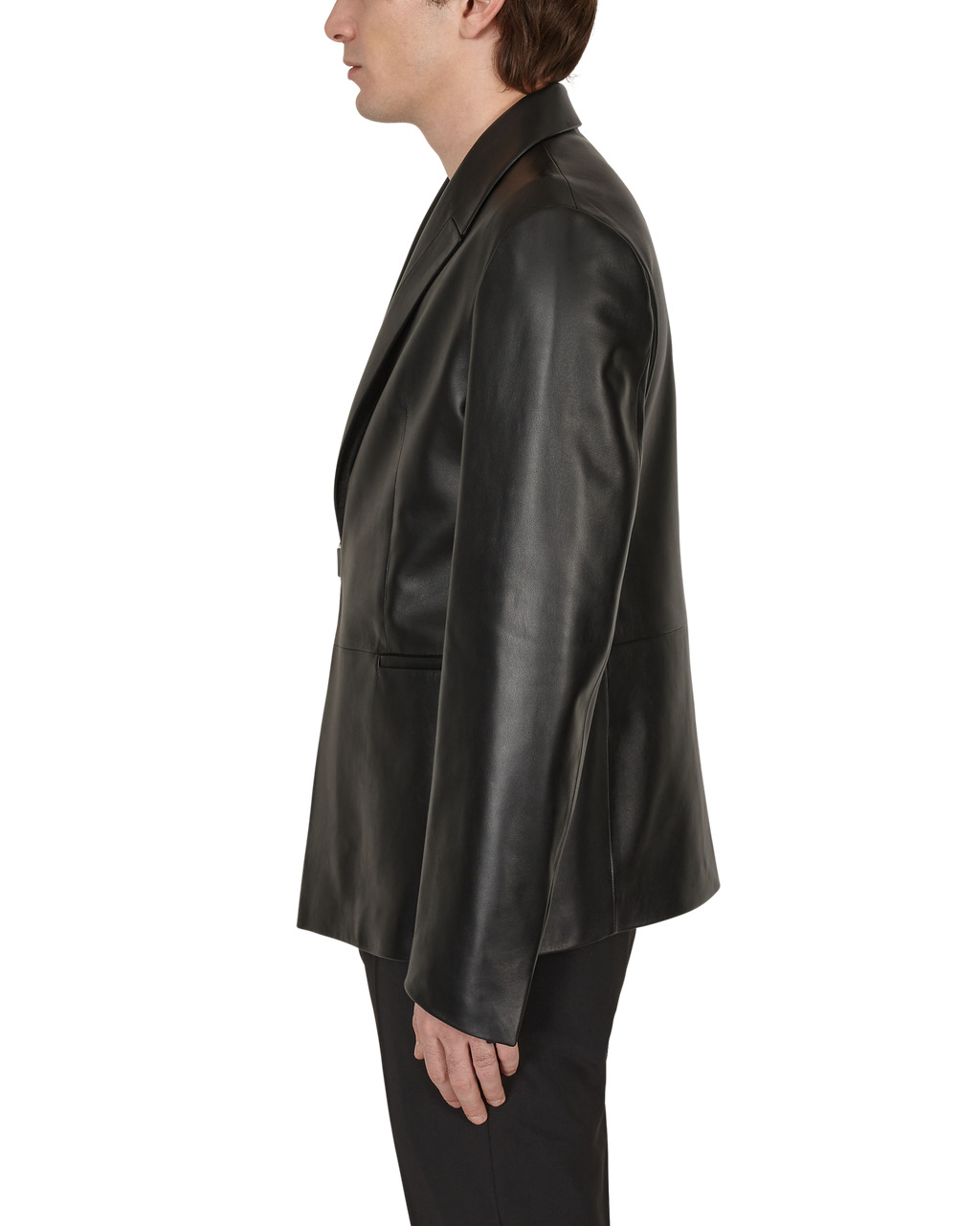 LEATHER BUCKLE BLAZER - 4
