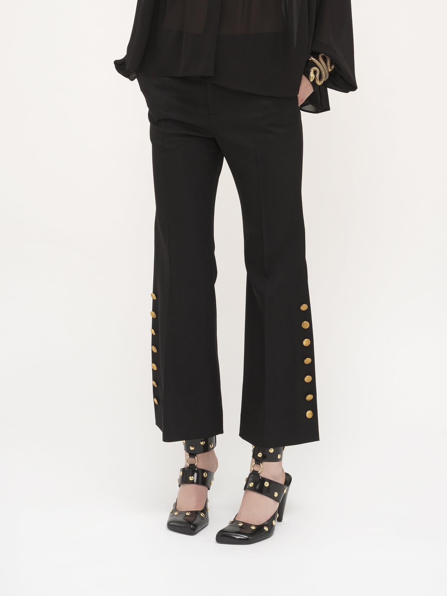 CROPPED PANTS IN WOOL GRAIN DE POUDRE - 4