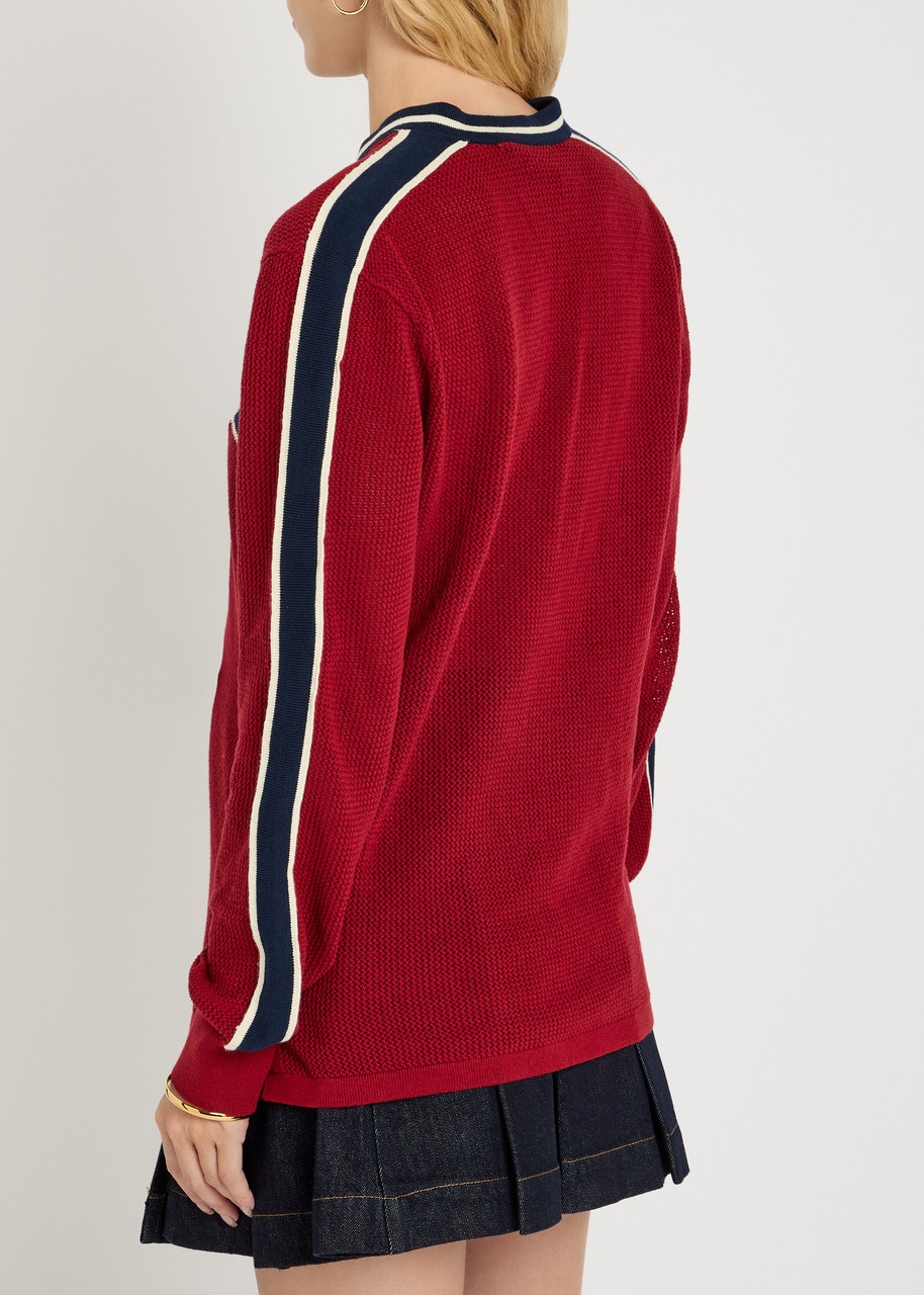 House OF Sunny Joey Stripe-trimmed Fine-knit top - 3