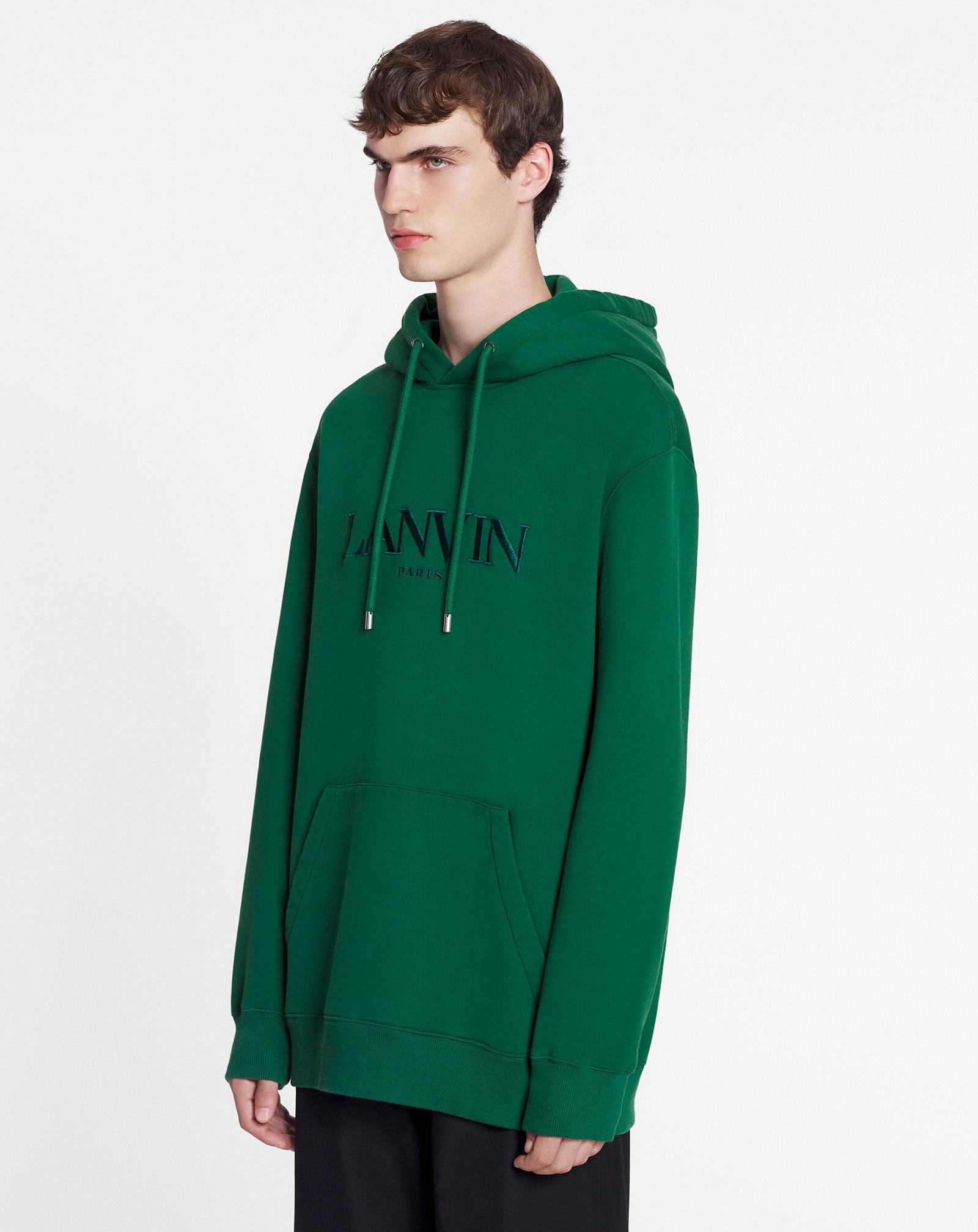 LOOSE-FITTING HOODIE WITH EMBROIDERED LANVIN LOGO - 3