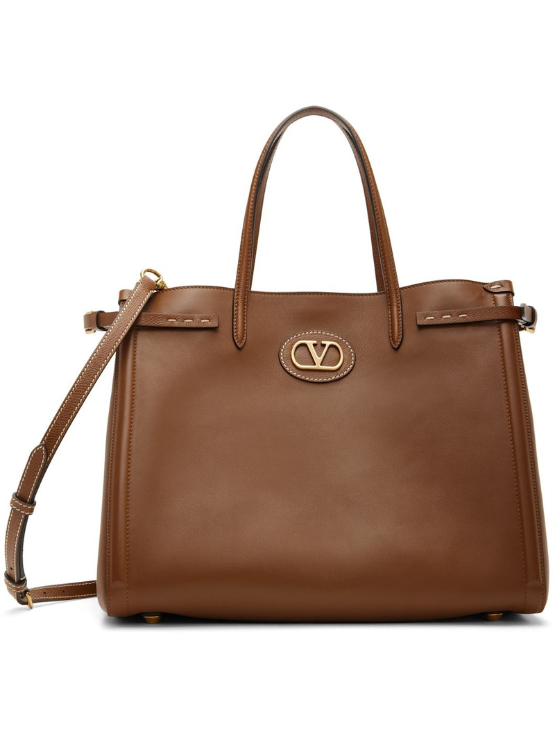 Brown Antibes Medium Calfskin Shopping Tote 1