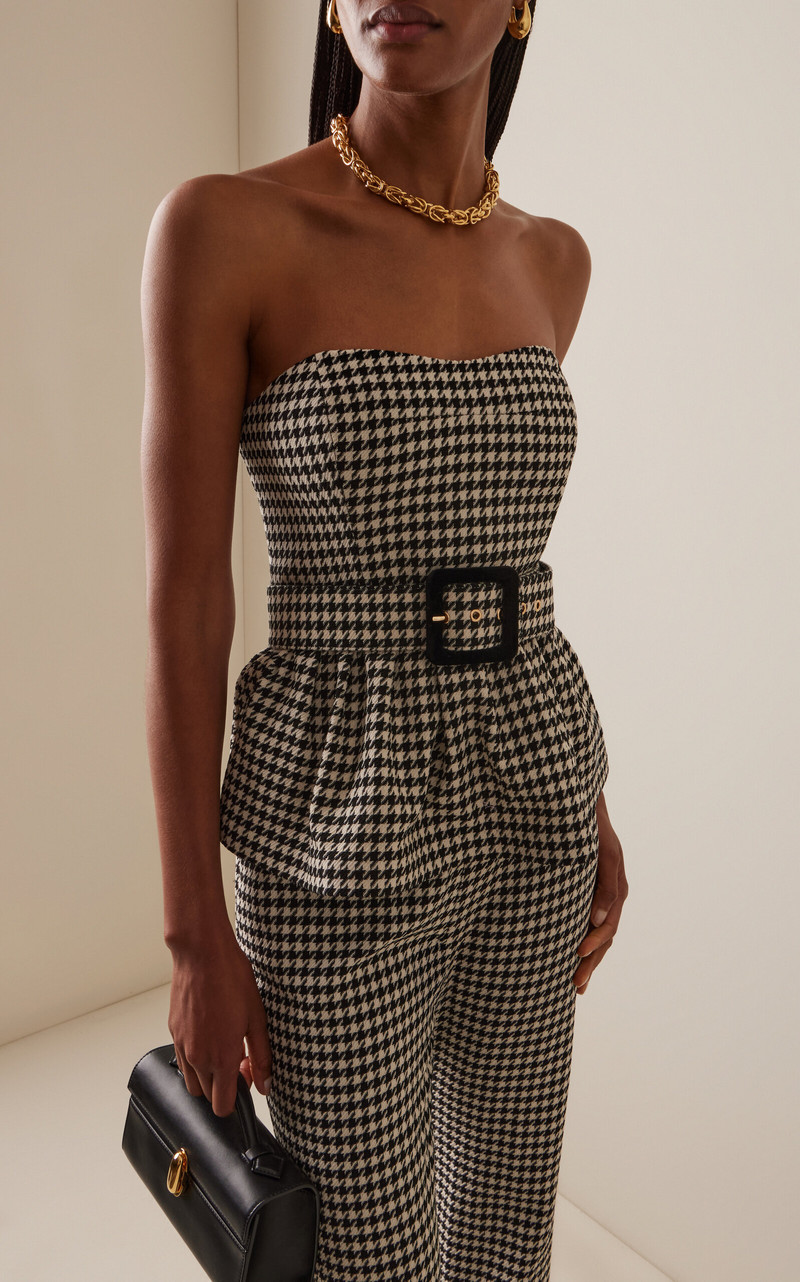 Cara Cara Tilda Houndstooth Wool-Blend Top black/white outlook