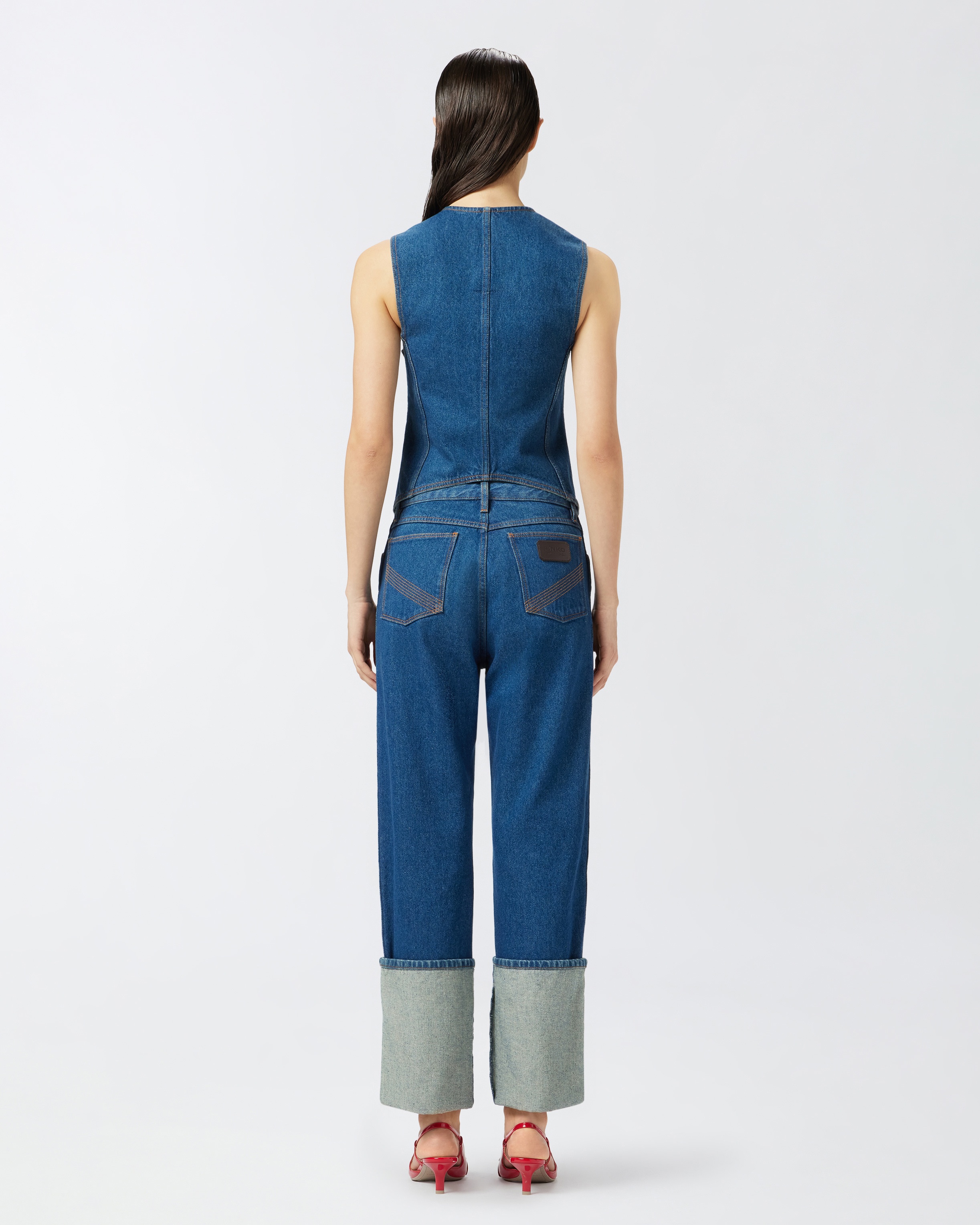 REIMAGINE BY PINKO X PATRICK MCDOWELL SLIM-FITTING DENIM WAISTCOAT - 4