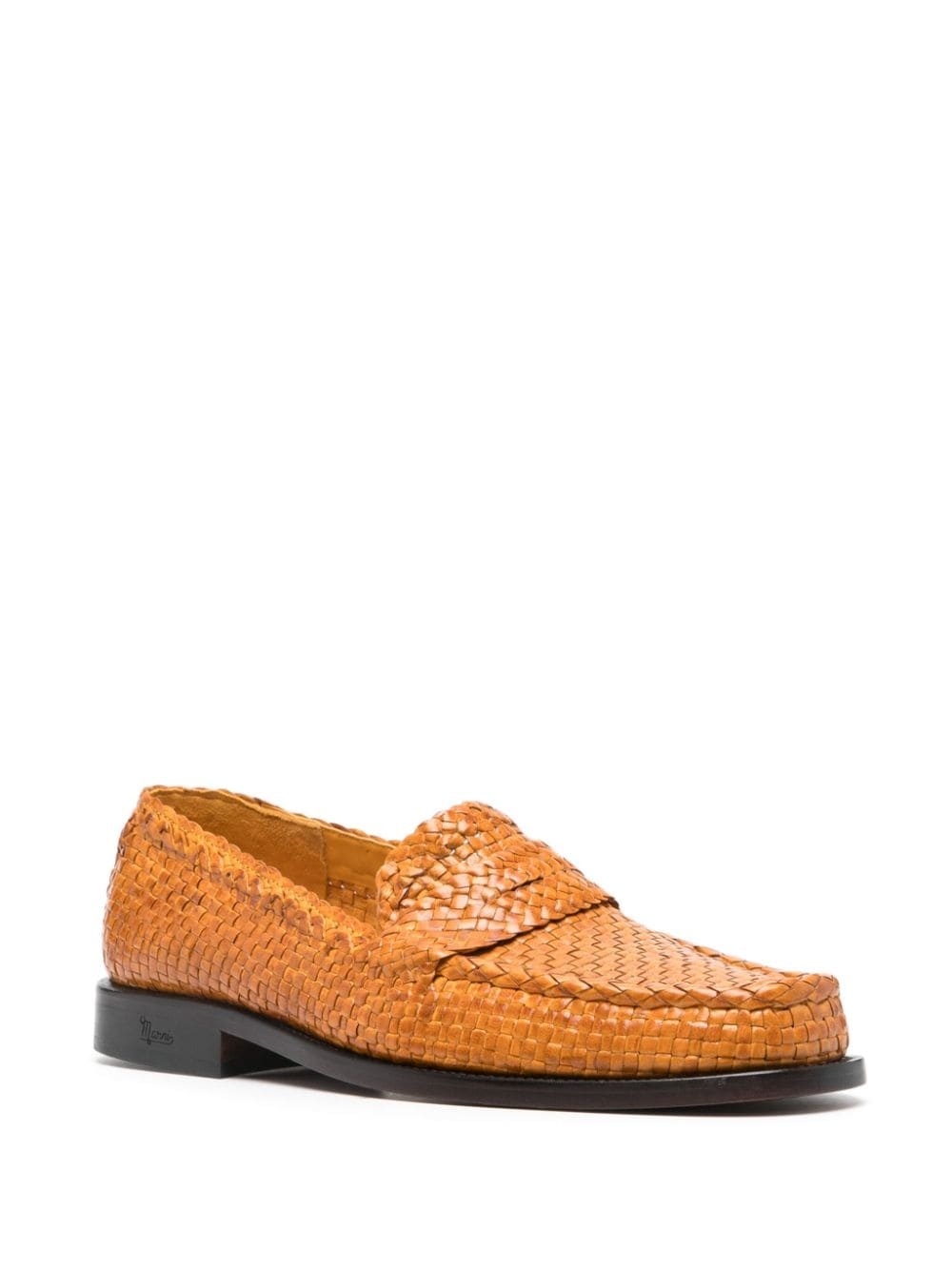interwoven leather loafers - 2