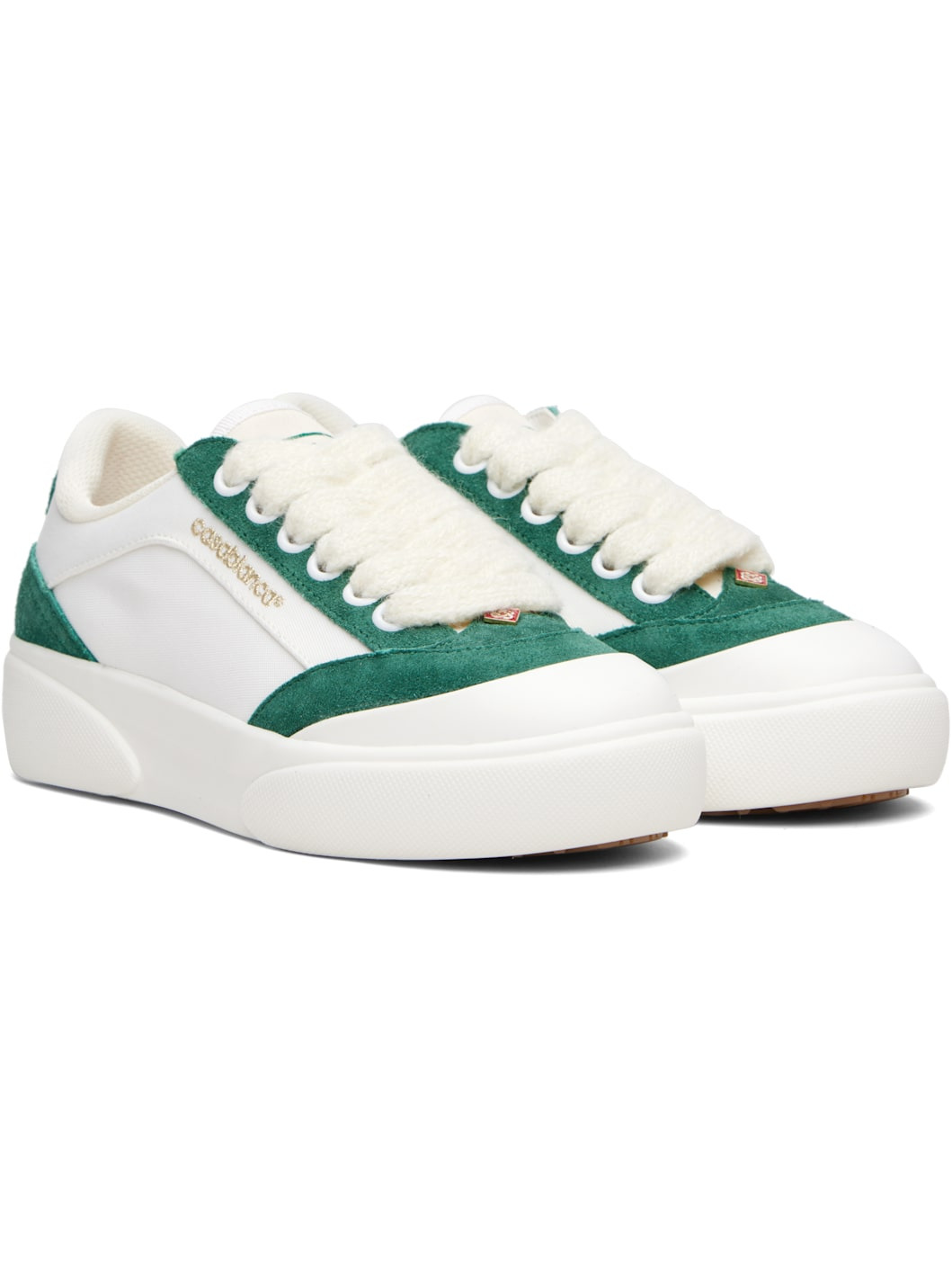 White & Green Del Mar Sneakers - 4