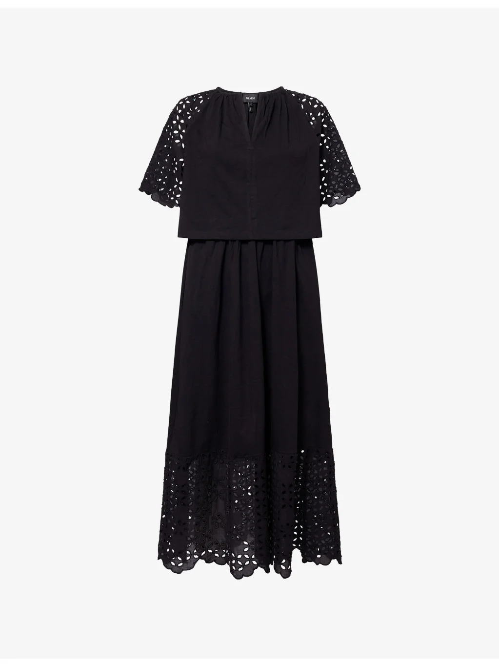 2-in-1 Broderie Anglaise Cotton Maxi Dress - 1