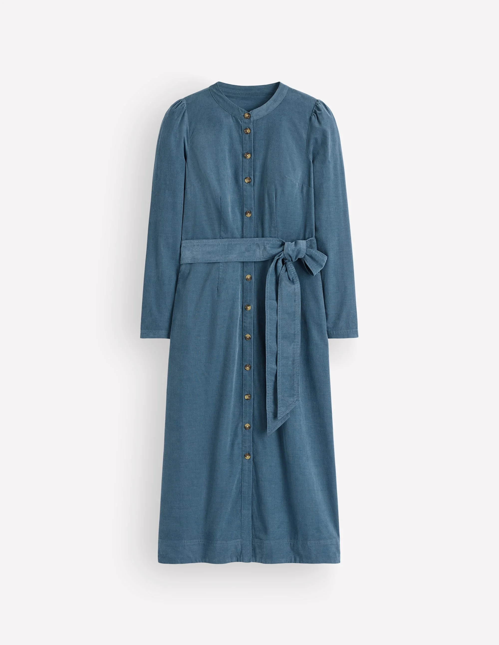 Louise Cord Midi Shirt Dress-Storm Blue - 1