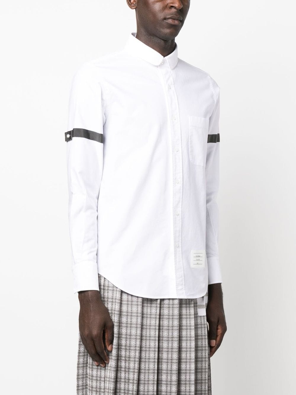 grosgrain-armband cotton shirt - 3