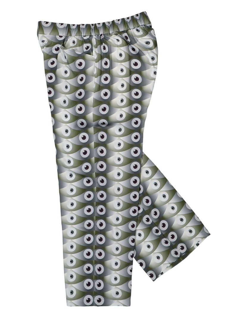 GmbH eye-print wide-leg trousers outlook