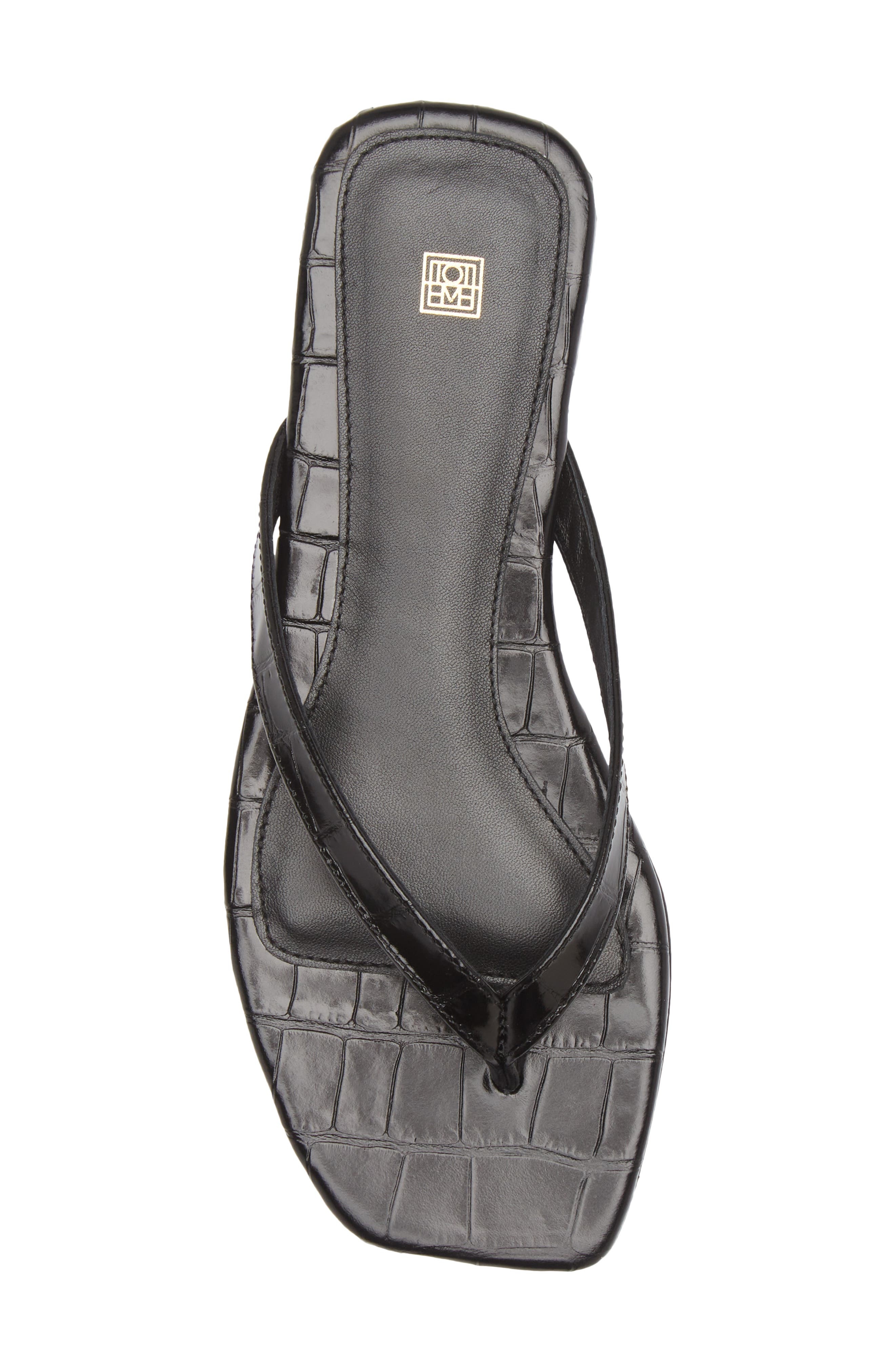 TOTEME The Flip Flop Flat in Black Crocodile at Nordstrom - 5