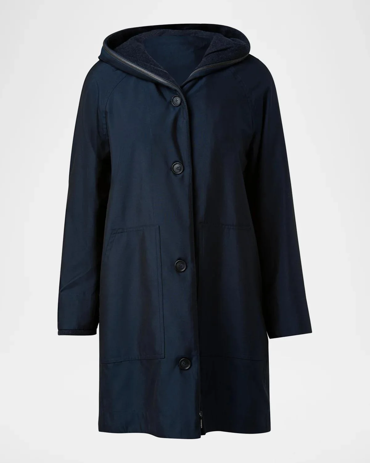 Hooded Cashmere Two-In-One Short Coat - 1