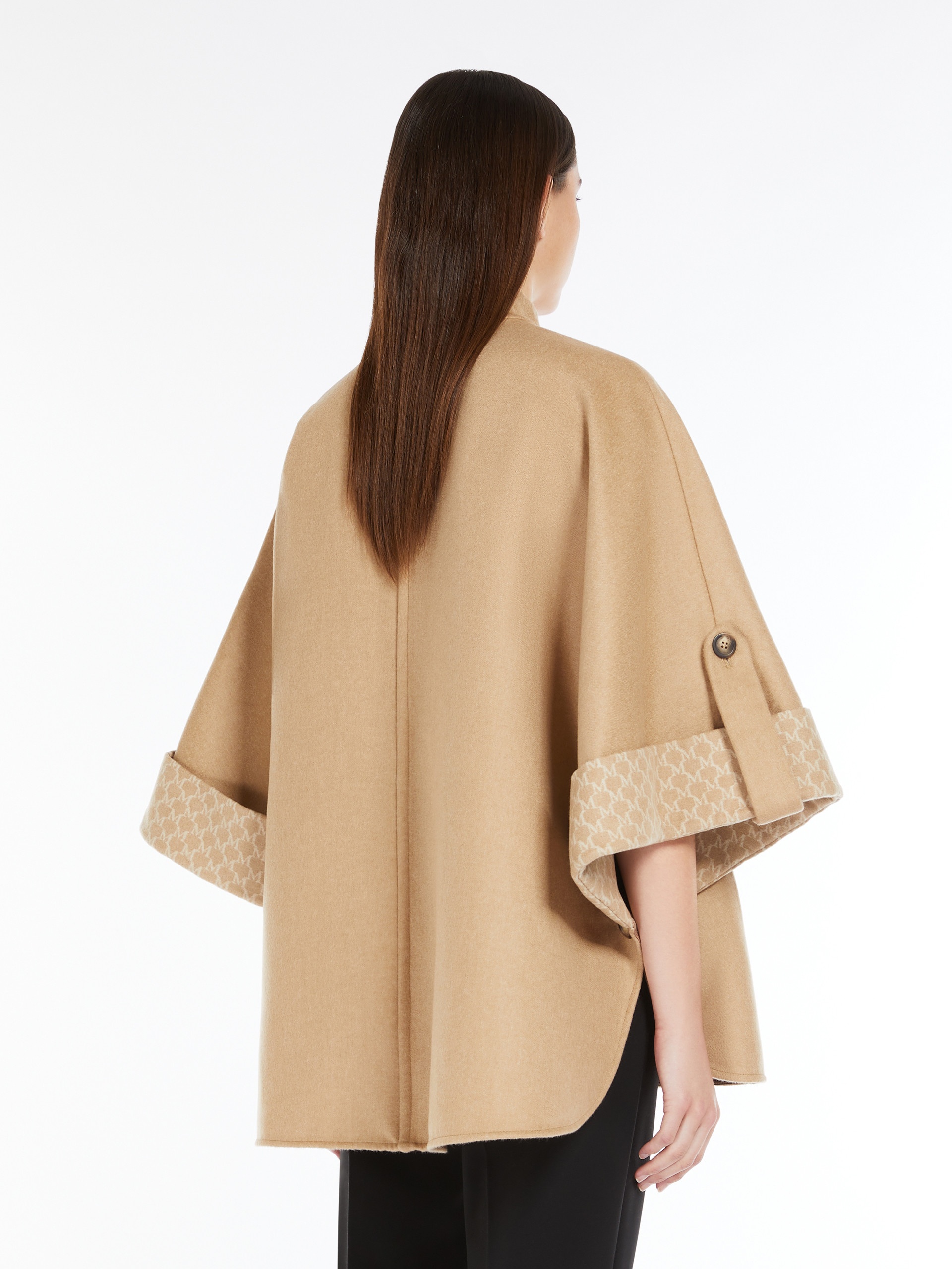 MARINA Jacquard-knit wool and cashmere cape - 4