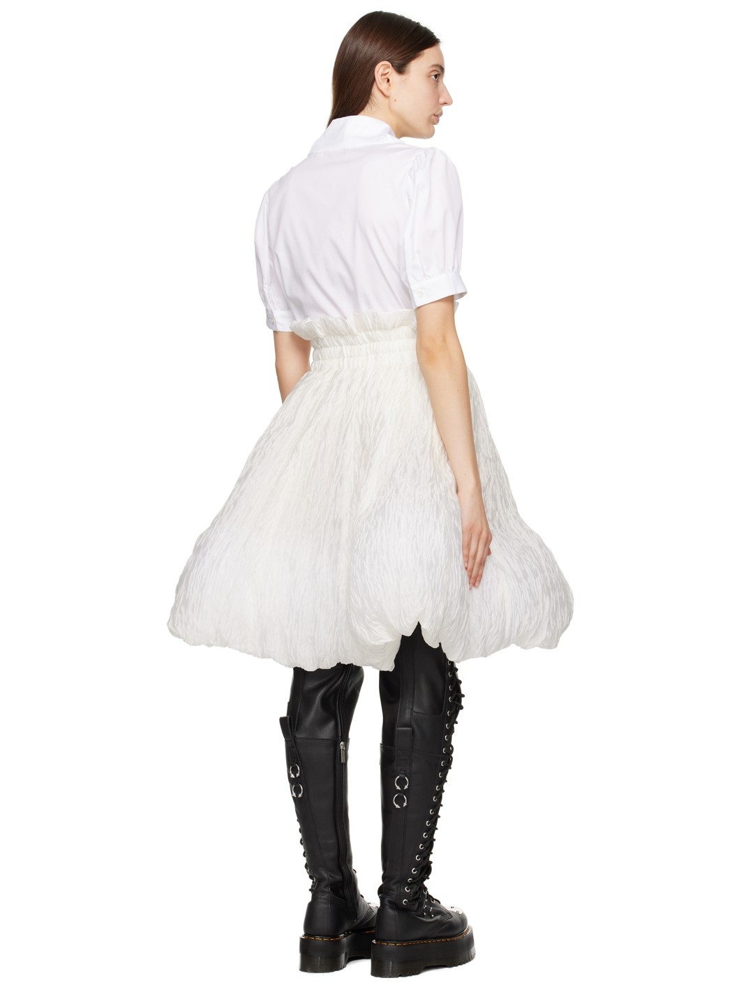 Off-White Bubble Hem Midi Skirt - 3
