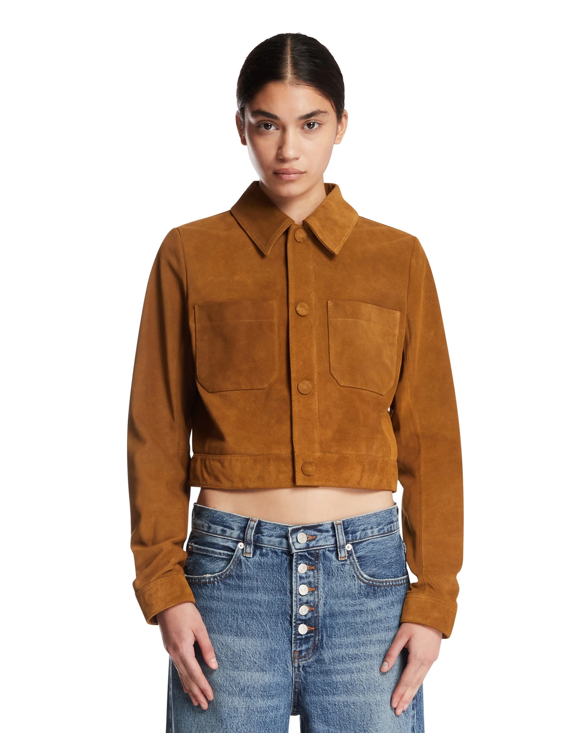 The Suede Small Jacket Beige - 1