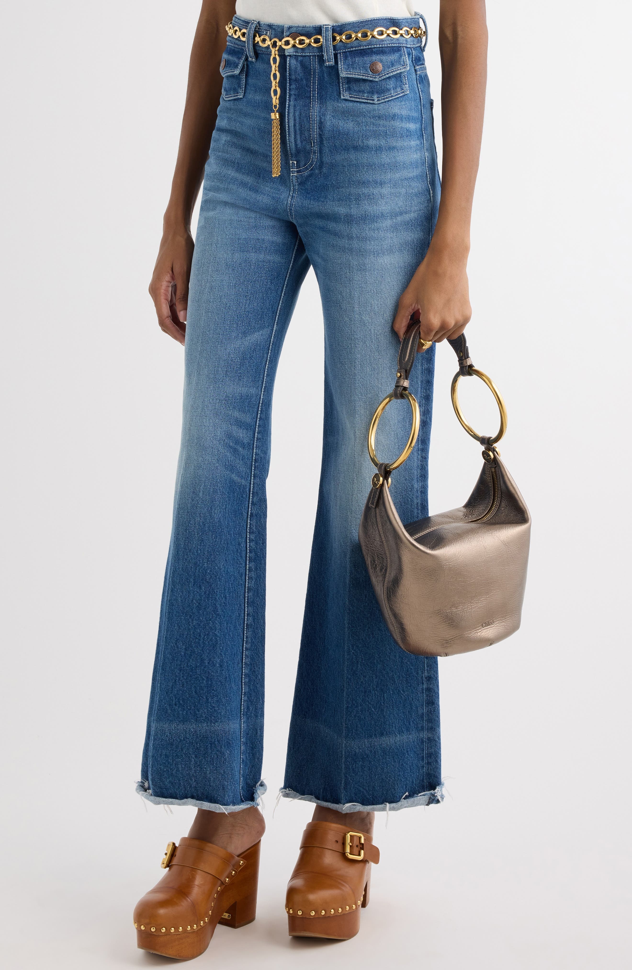 Chloé Bracelet Metallic Leather Shoulder Bag in 074 Shiny Grey at Nordstrom - 2