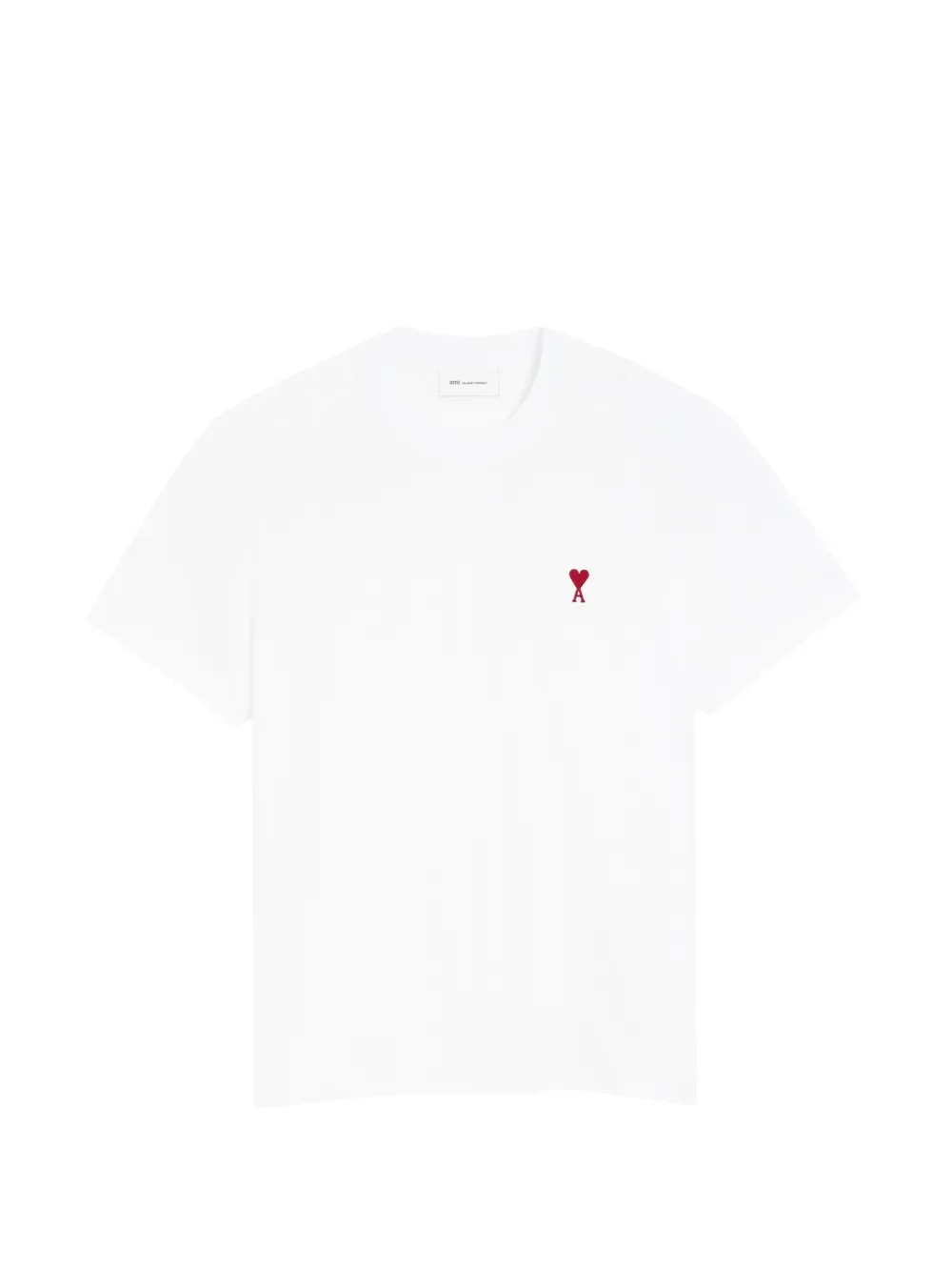 WHITE COTTON T-SHIRT WITH AMI DE COEUR - 1