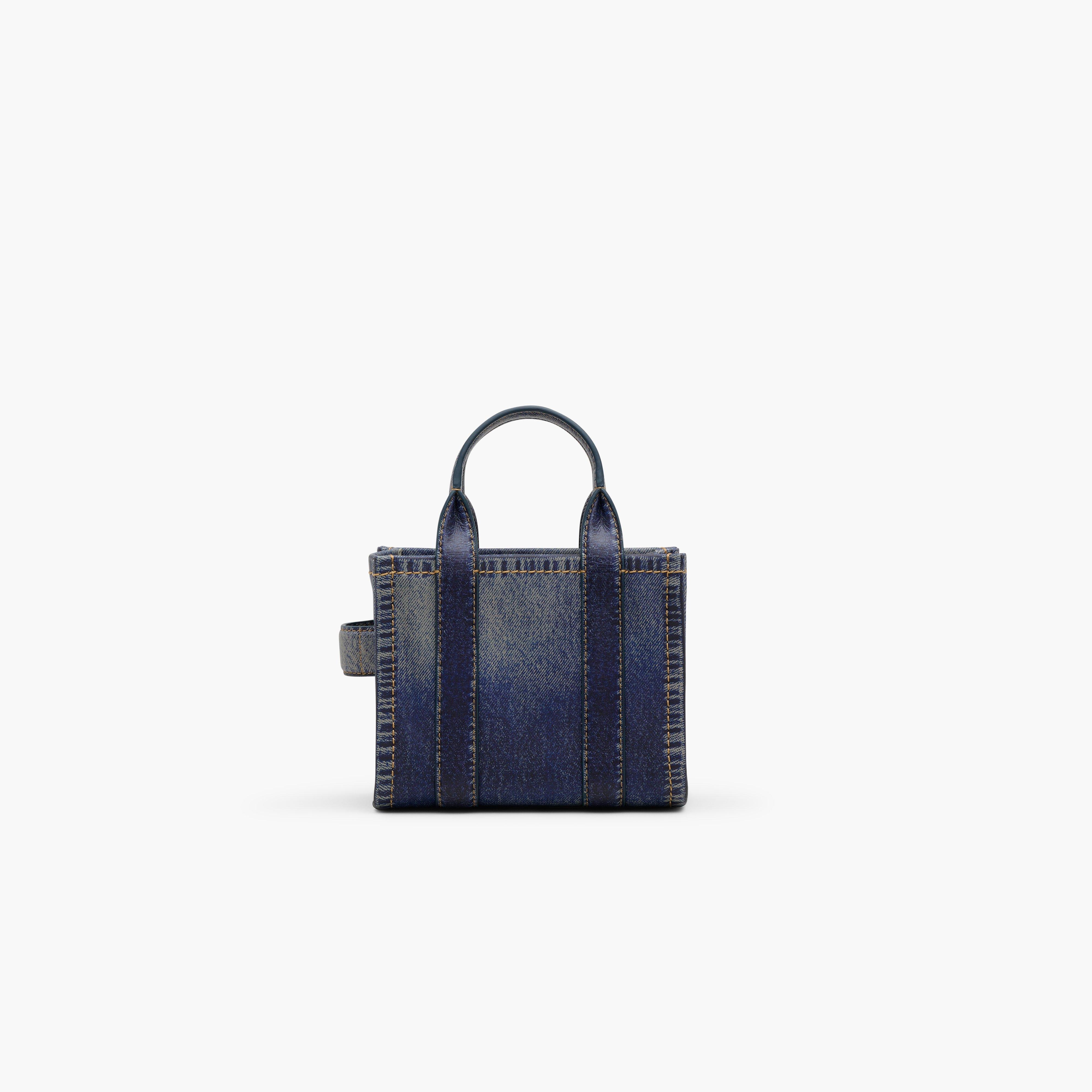 THE DENIM-PRINTED LEATHER MINI TOTE BAG - 4