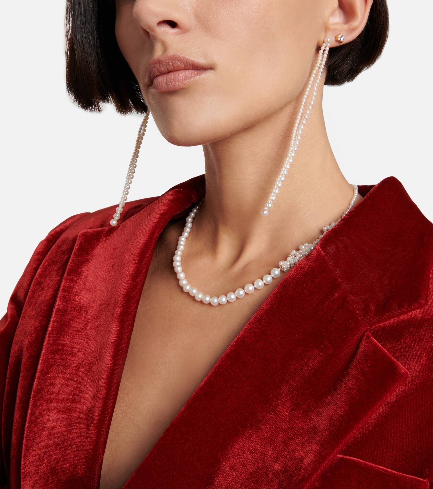 Promenade De Perles 14kt gold pearl drop earrings - 5