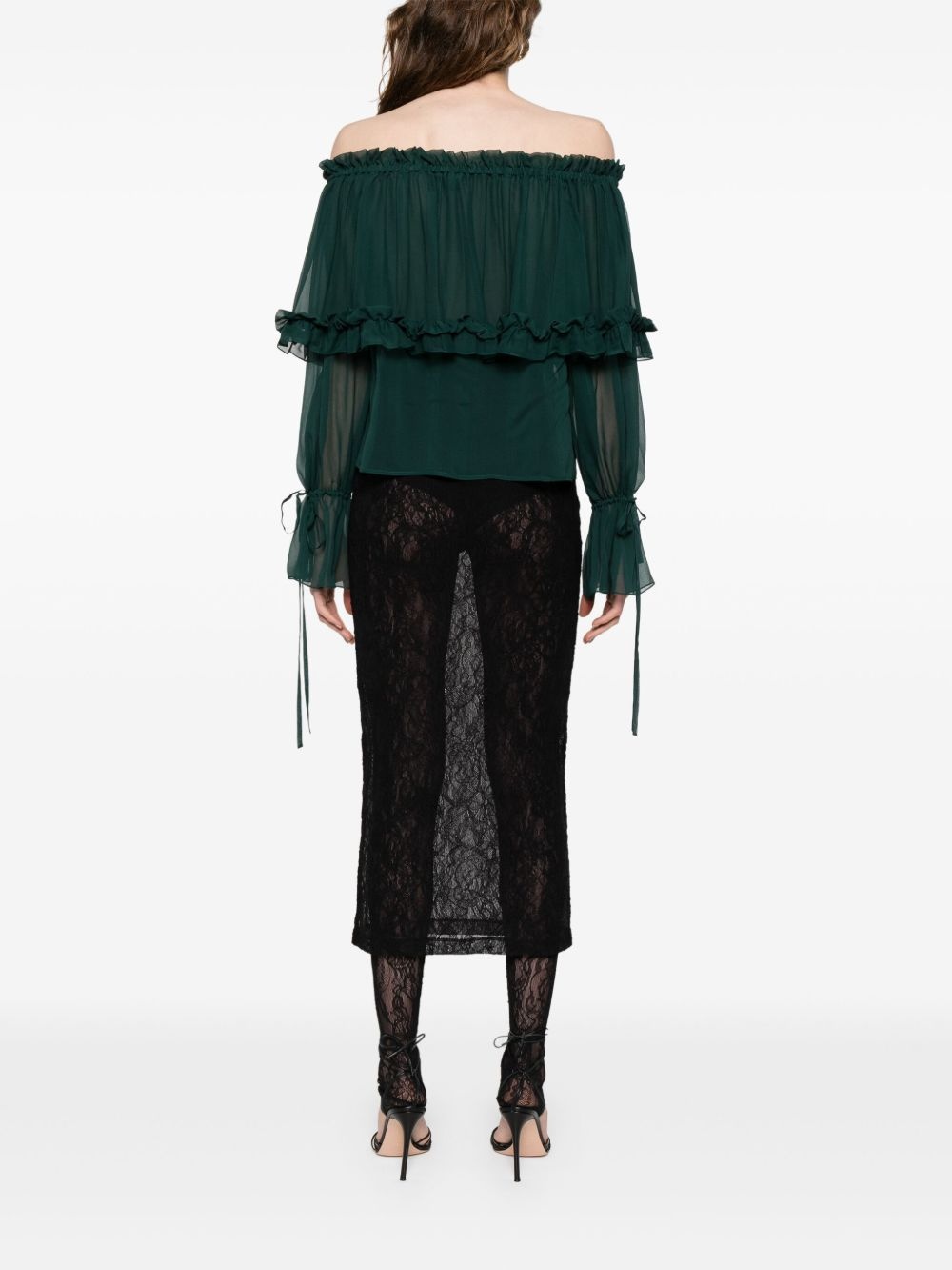 ruffled silk blouse - 4