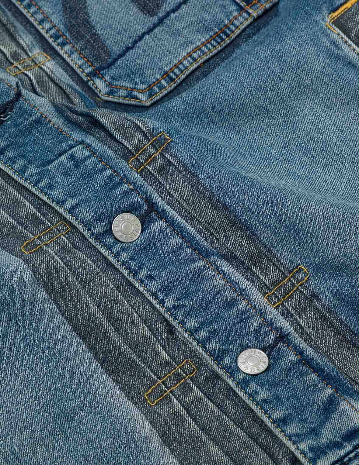 Two-tone Daicock Inserted Regular Fit Denim Jacket - 7