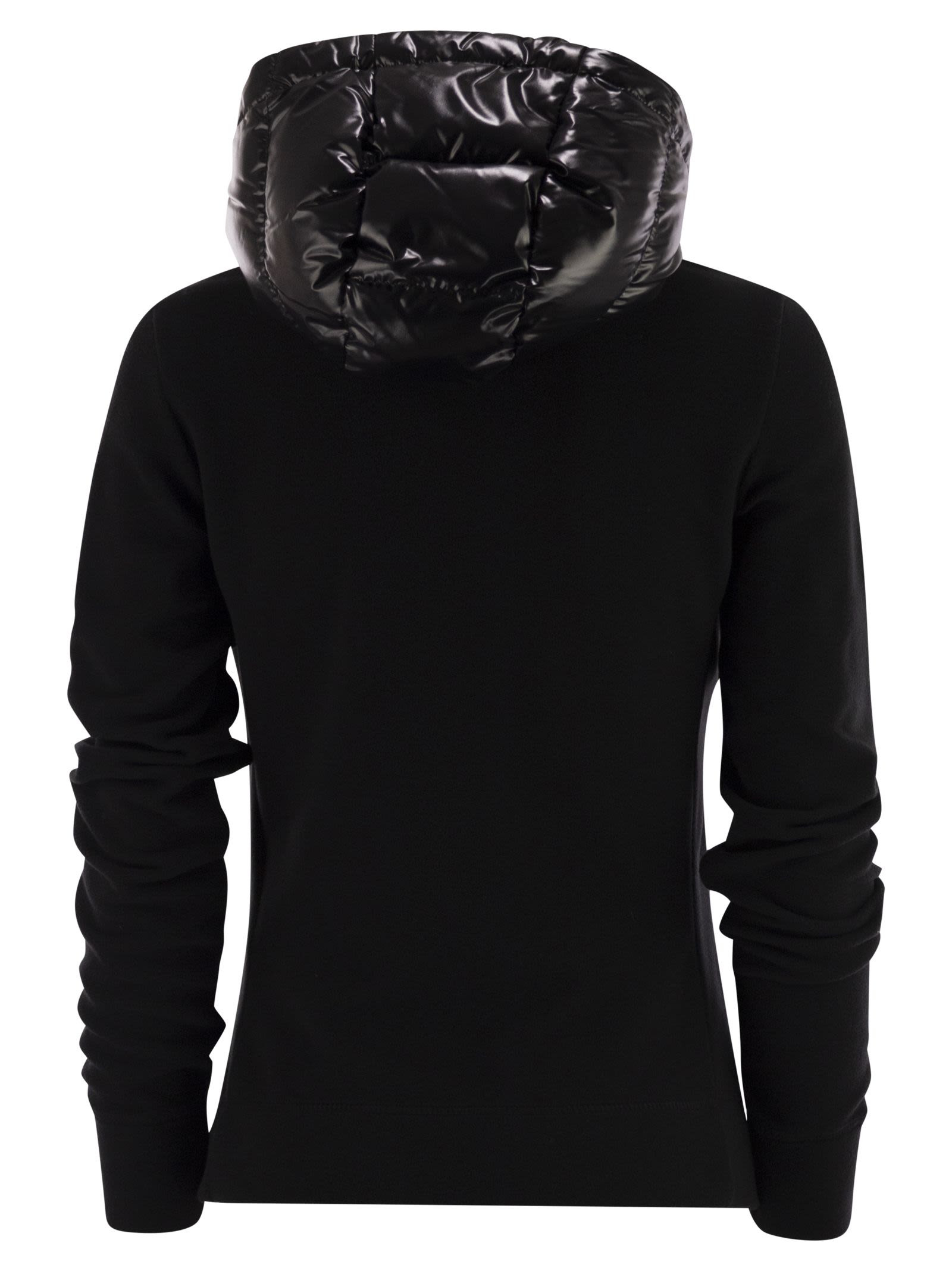 Moncler Grenoble Women Felpa Imbottita In Pile Con Zip E Cappuccio - 2