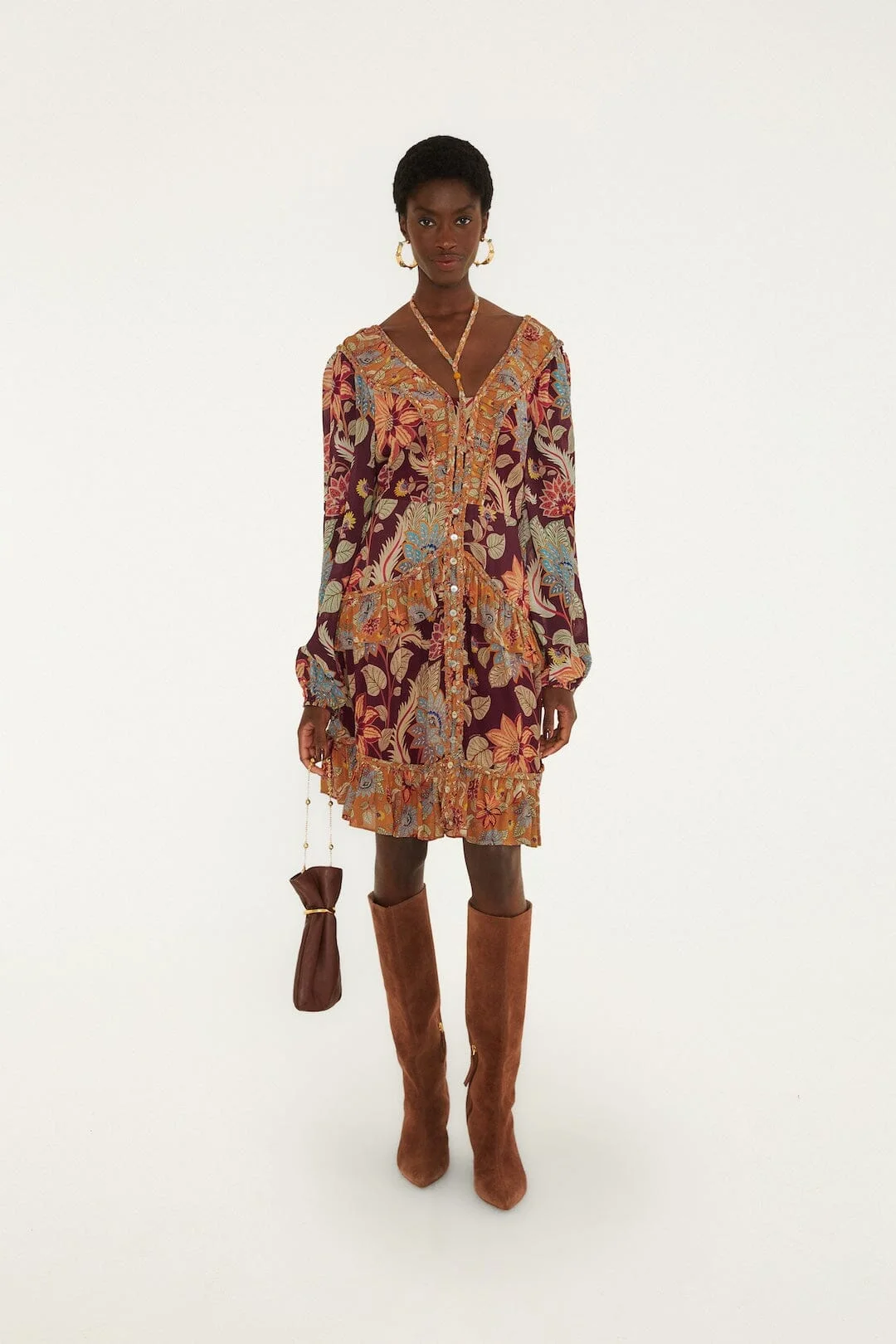 Delhi Floral Mixed Mini Dress - 1