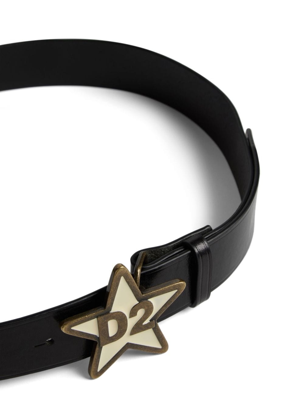logo-engraved buckle leather belt - 4