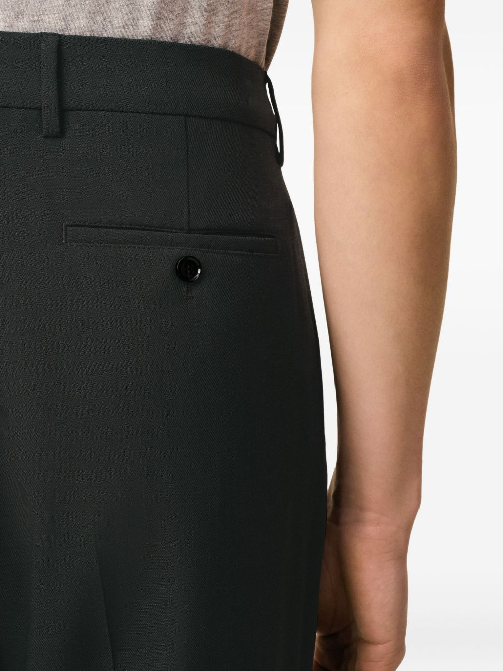 wool straight-leg trousers - 6