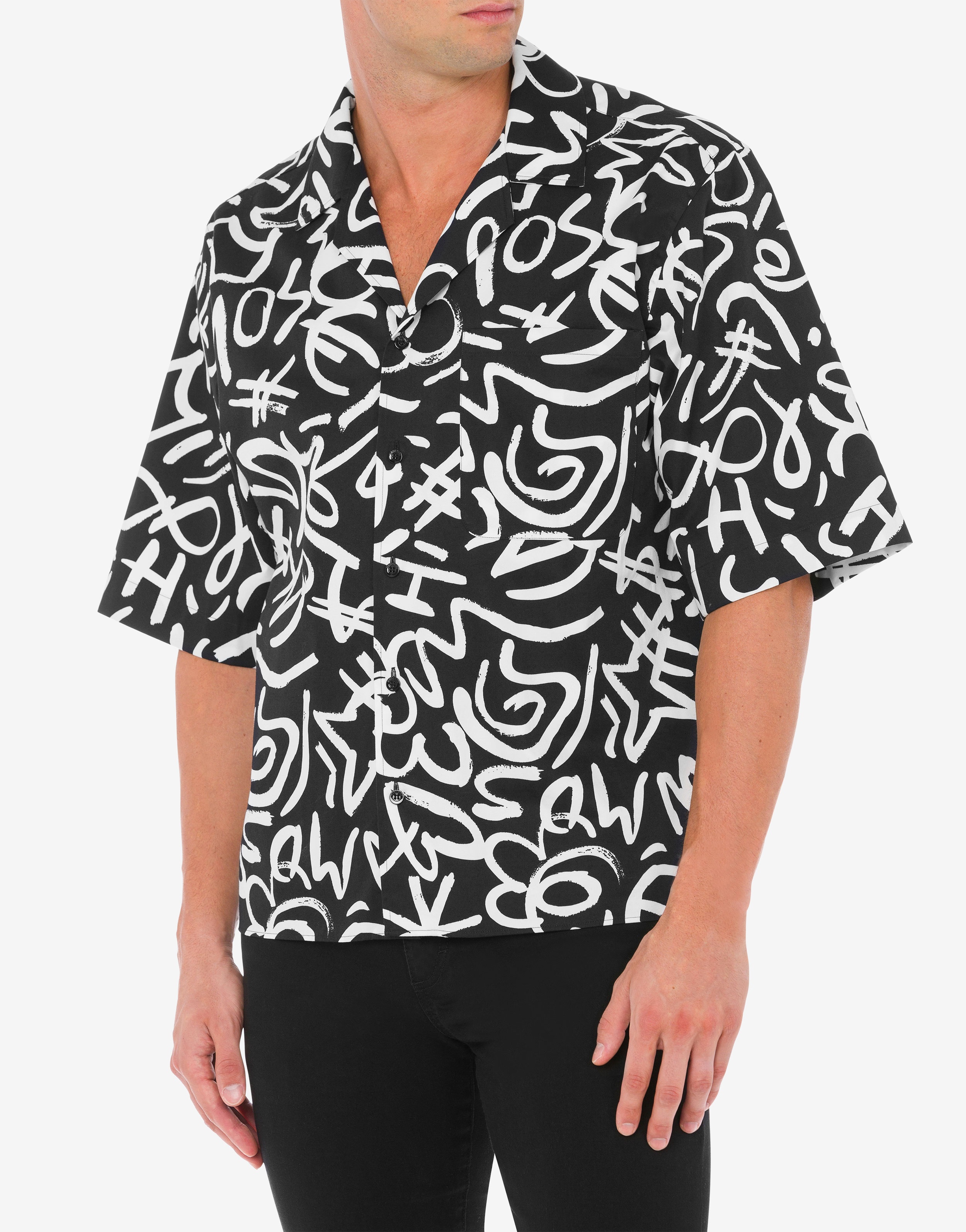 SCRIBBLE PRINT POPLIN SHIRT - 2