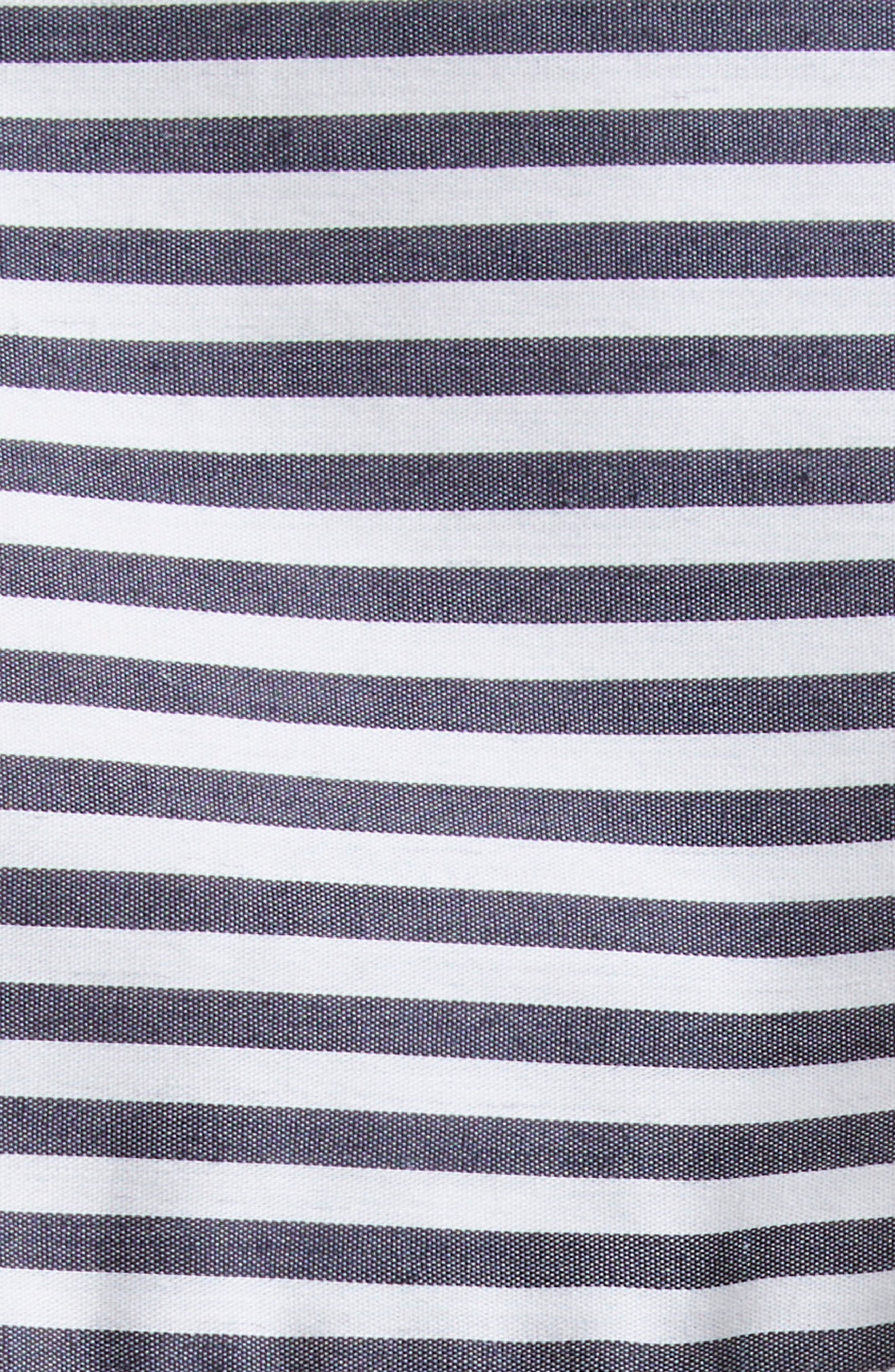 Veronica Beard Amelia Stripe Cotton Blend Button-Up Shirt in Navy White at Nordstrom - 7