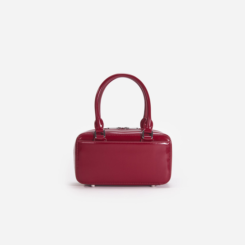 Burgundy Leather Mini Tote Bag 3