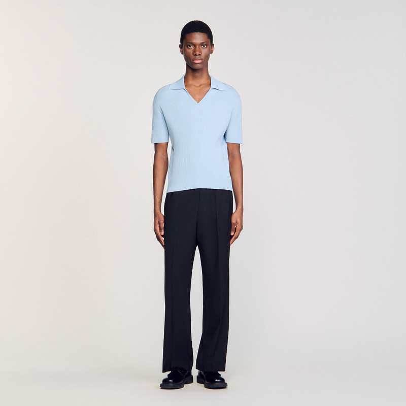 Sandro RIB KNIT POLO SHIRT outlook