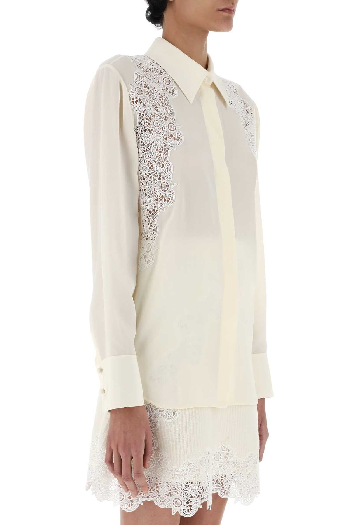 Chloe Women Ivory Crepe Shirt - 3