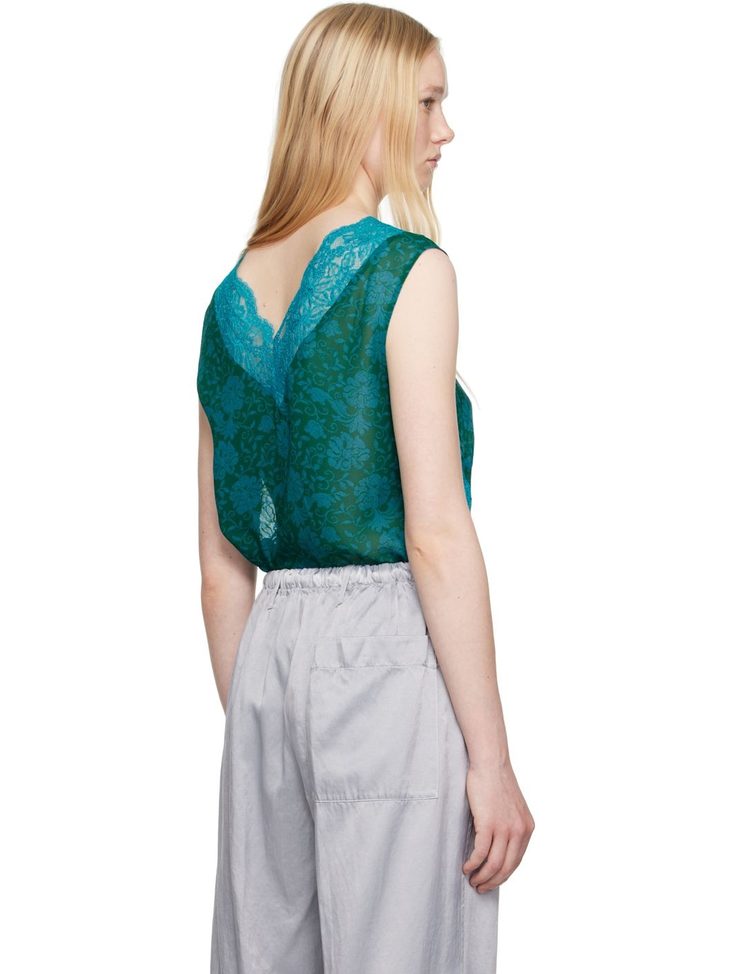 Blue & Green Floral Tank Top - 3