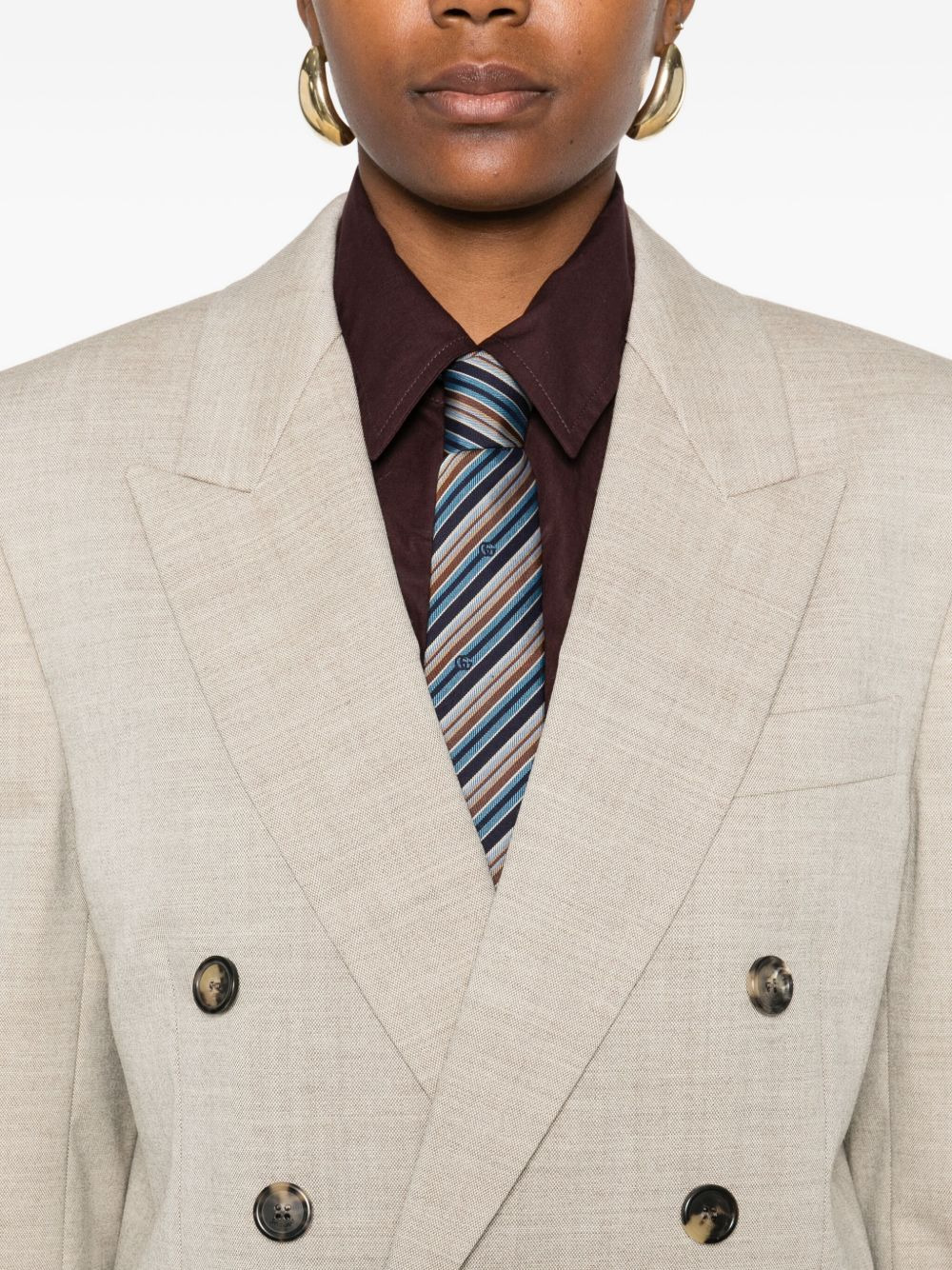 double-breasted button blazer - 5