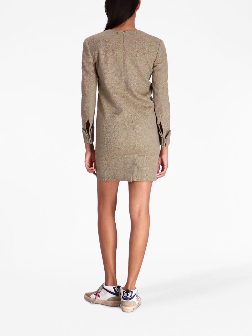 V-neck wool minidress - 4