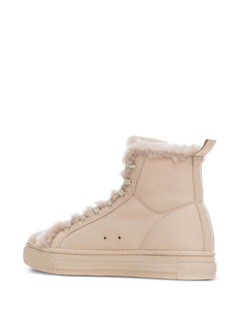 Gianvito Rossi shearling leather lace-up boots outlook