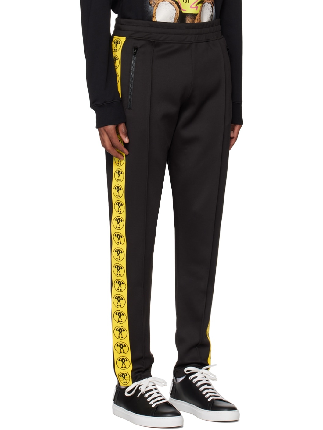 Black Double Question Mark Track Pants - 2