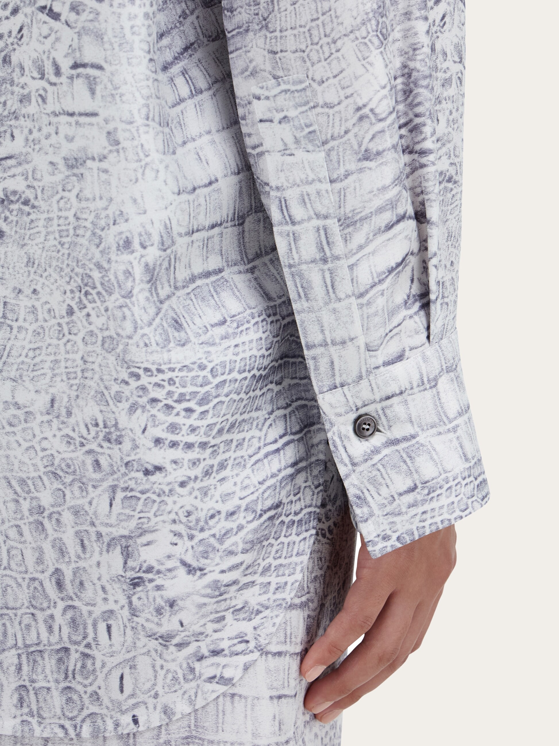 Georgette shirt with orchid print - 6