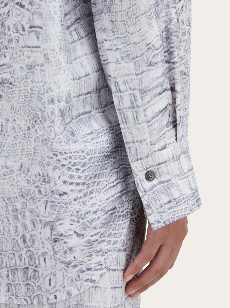Georgette shirt with orchid print 6