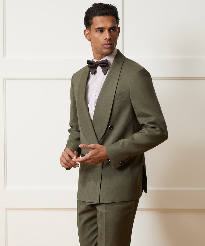 TODD SNYDER Italian Linen Mohair Double-Breasted Shawl Collar Jacket outlook