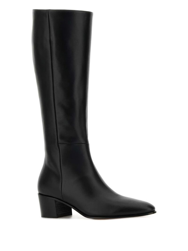 Gianvito Rossi 50mm Lyell leather block-heel boots outlook