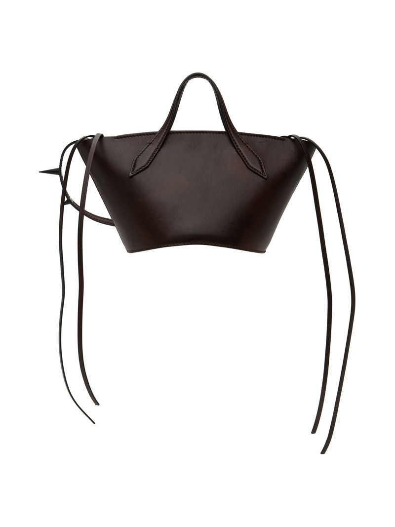 Brown Spike Shoulder Bag - 1
