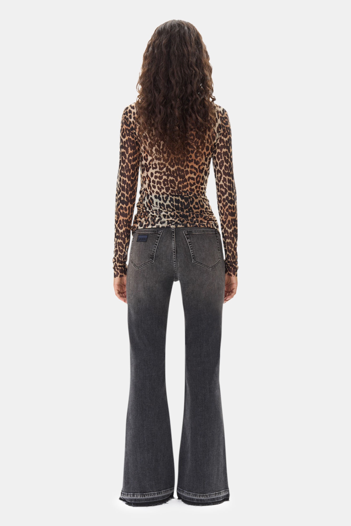 LEOPARD PRINTED MESH LONG SLEEVE ROLLNECK - 5
