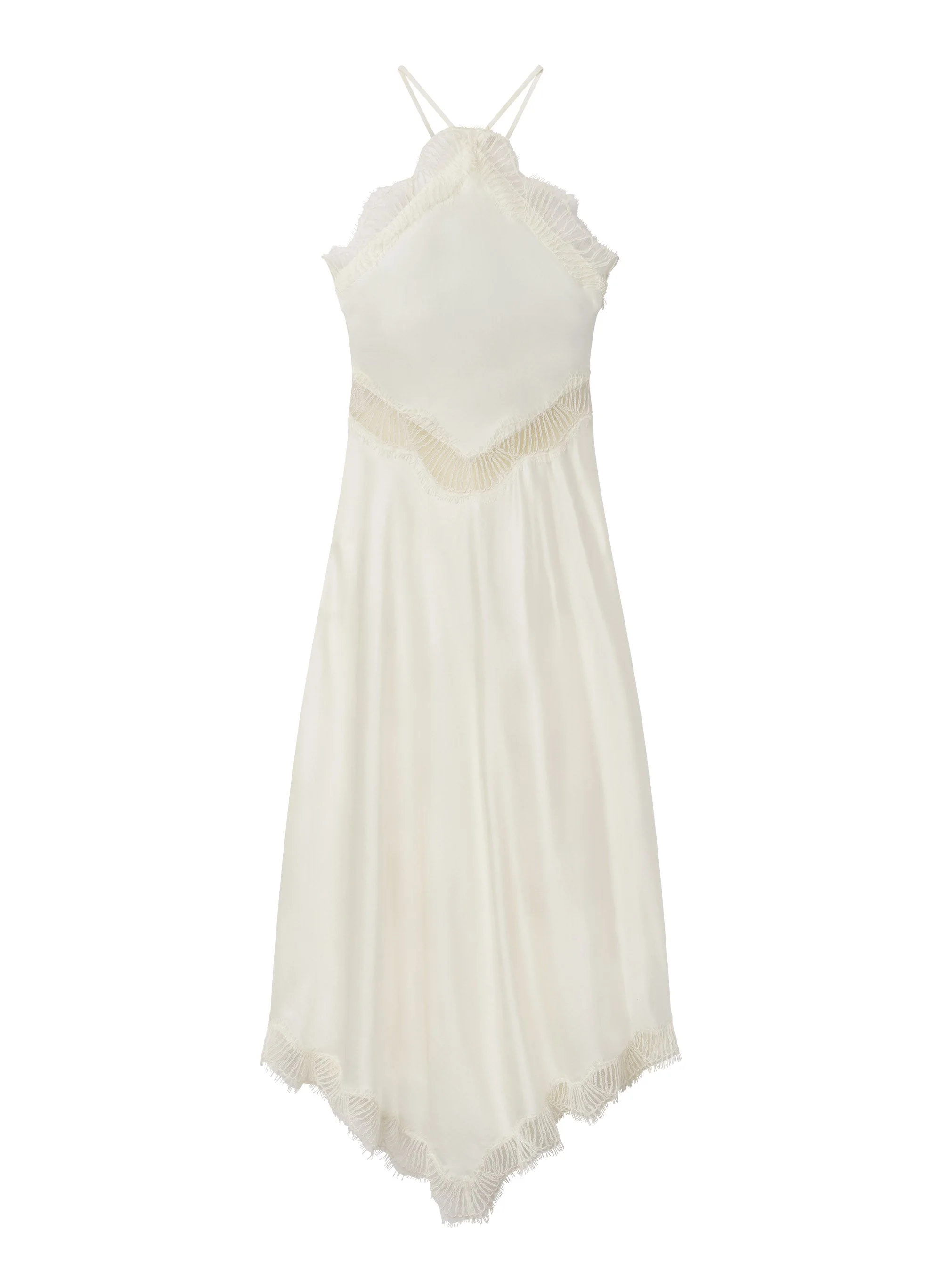 Lucia Satin and Lace Midi Dress - 1