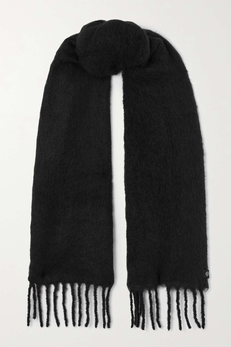 Fringed alpaca-blend scarf - 1